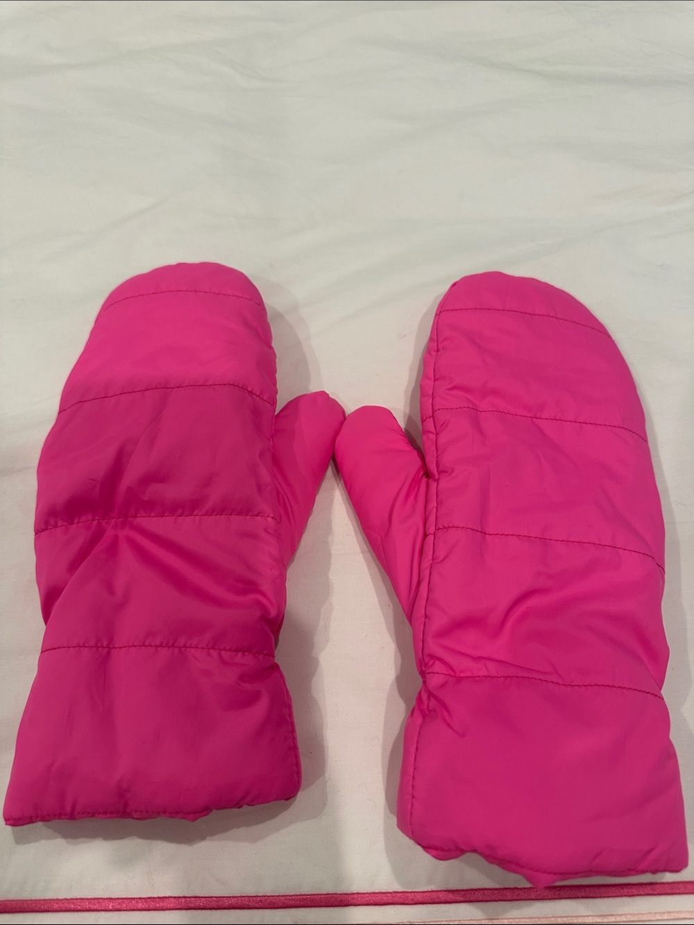 a new day Bright Pink Puffer Mittens for Kids